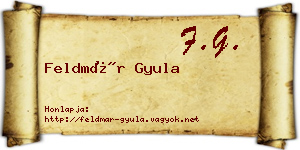 Feldmár Gyula névjegykártya
