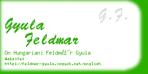 gyula feldmar business card